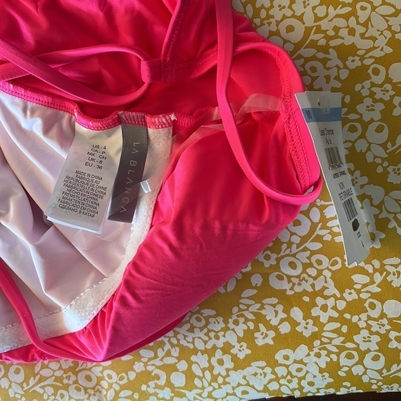 LA BLANCA Island Goddess One Shoulder One Piece Swimsuit Pink 4 - Picture 3 of 4